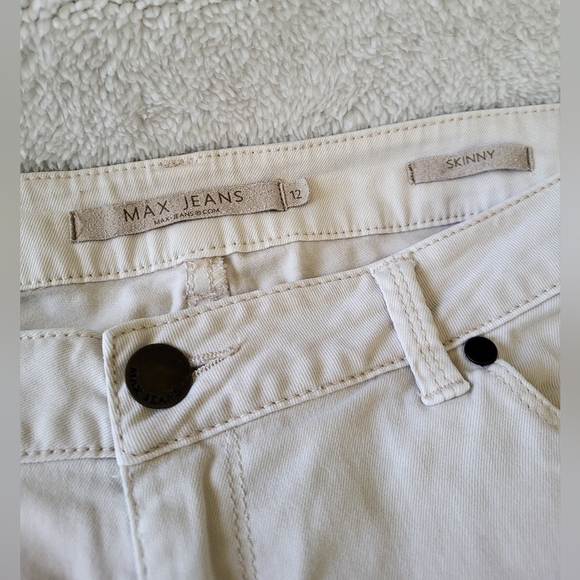 Max Skinny High Rise Jeans Ivory Women's Size 12 - Picture 6 of 10